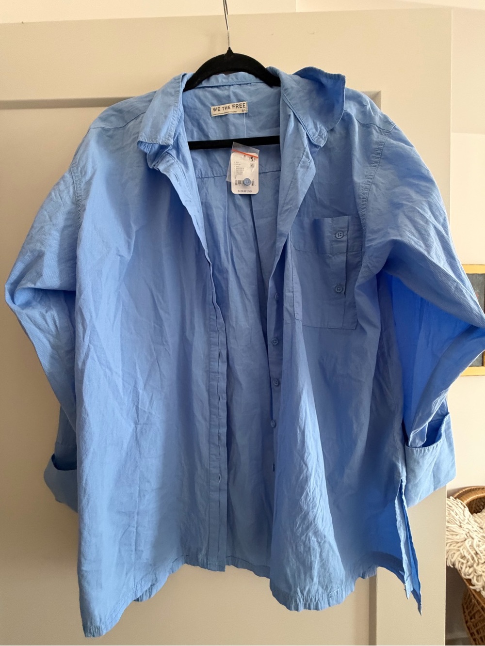 Free People Light Blue Button-Up Shirt